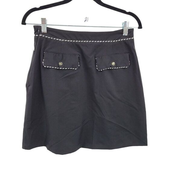 Catherine Wingate Skirt Golf A-line Mini Stretch Black‎ Pockets 4 Flawed - Picture 2 of 7